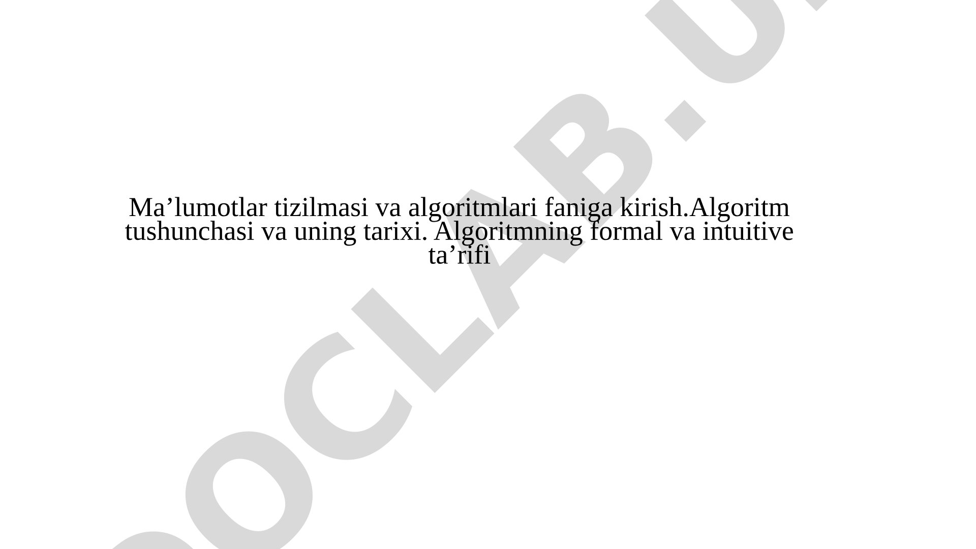 Algoritmlar tarixi taqdimoti