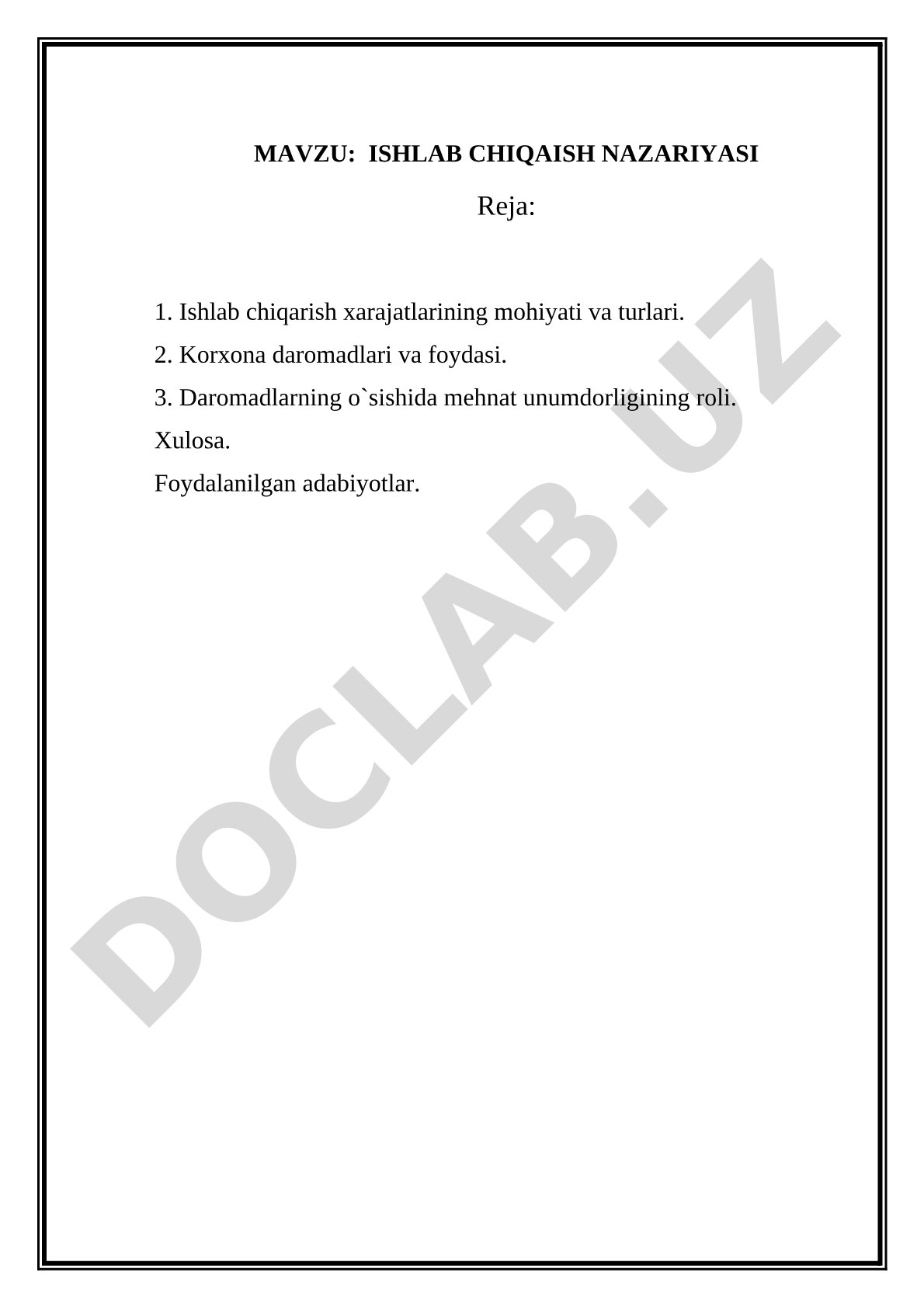 Ishlab chiqarish xarajatlarining mohiyati va turlari