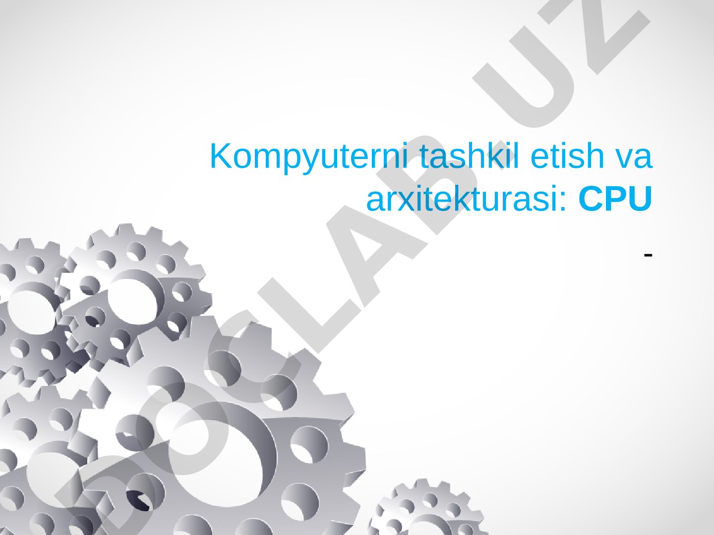 Kompyuter tashkiloti va arxitekturasi taqdimoti