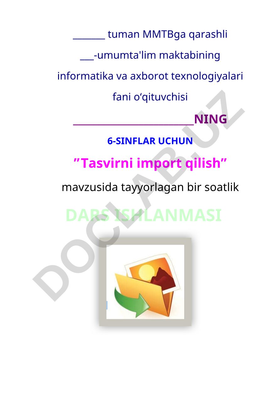 Tasvirni import qilish