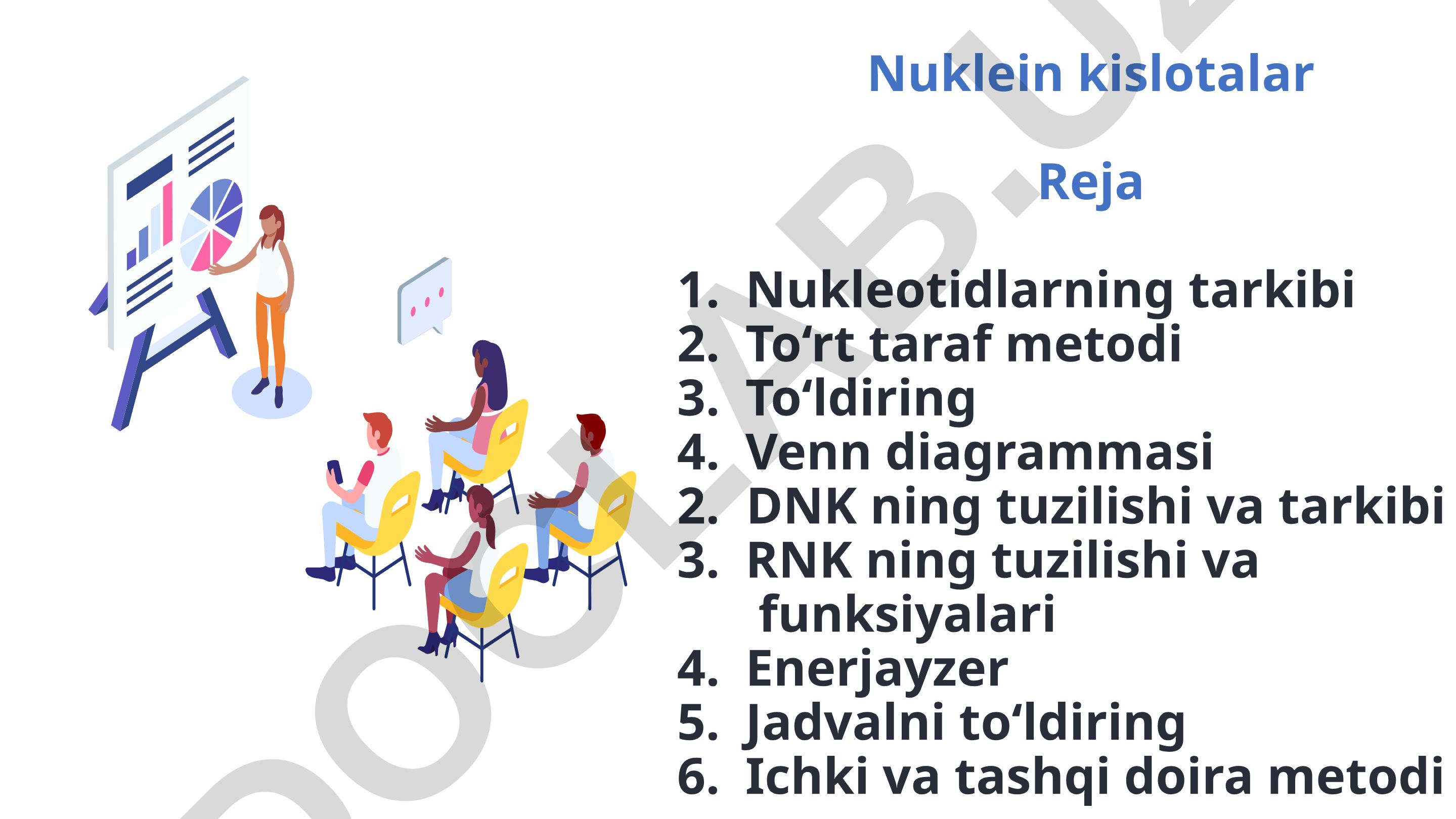 Nuklein kislotalar: tarkibi, tuzilishi va funksiyalari