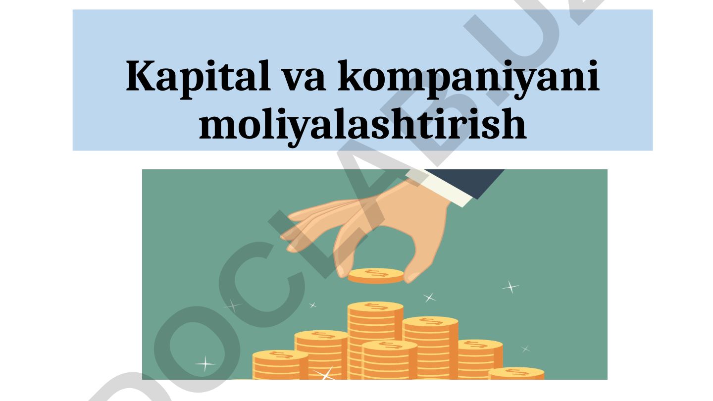Kapital va kompaniyani moliyalashtirish