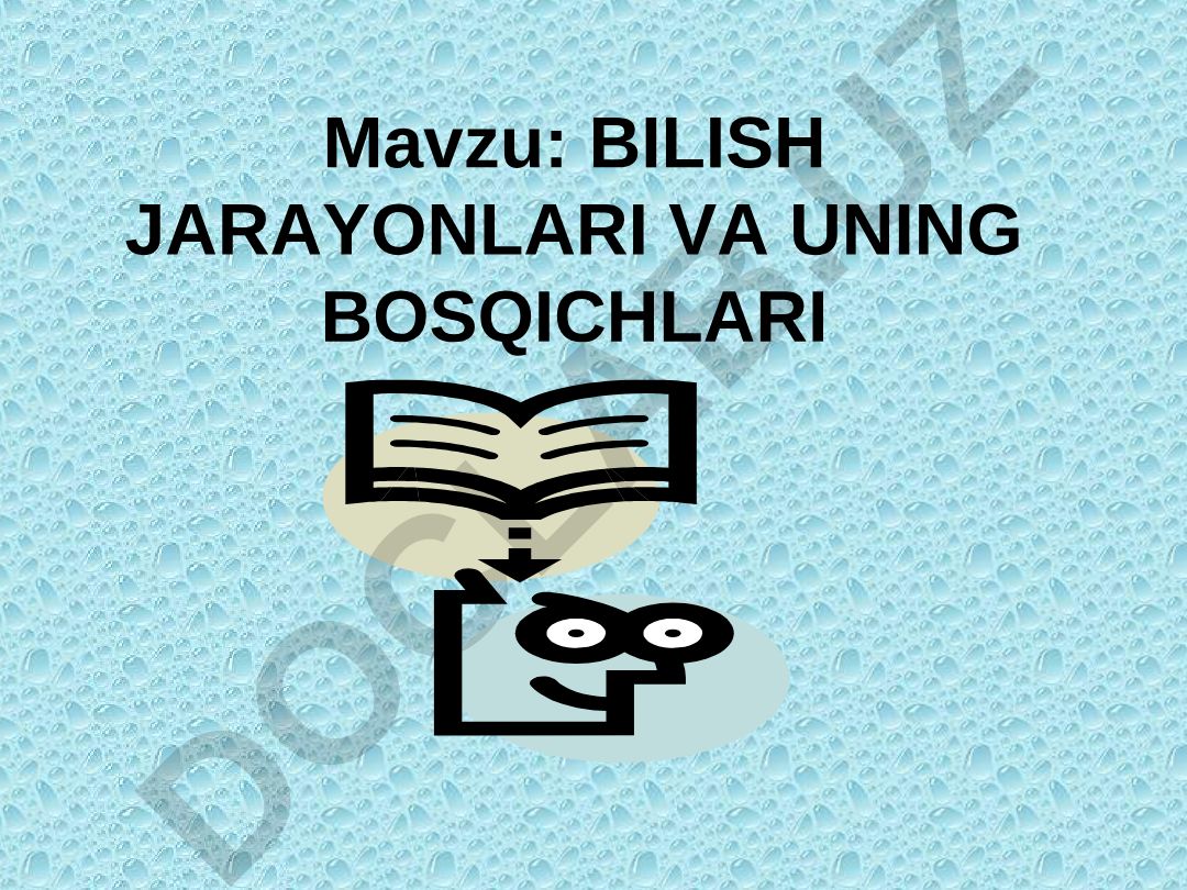 BILISH JARAYONLARI VA UNING BOSQICHLARI