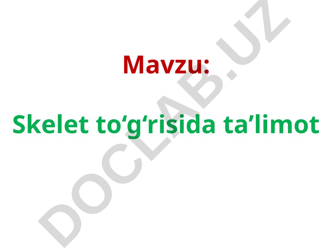 Skelet to‘g‘risida ta’limot
