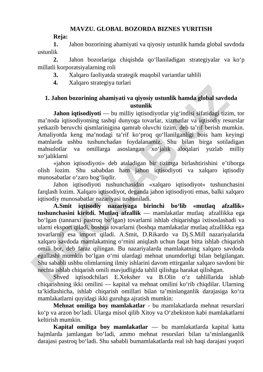 GLOBAL BOZORDA BIZNES YURITISH