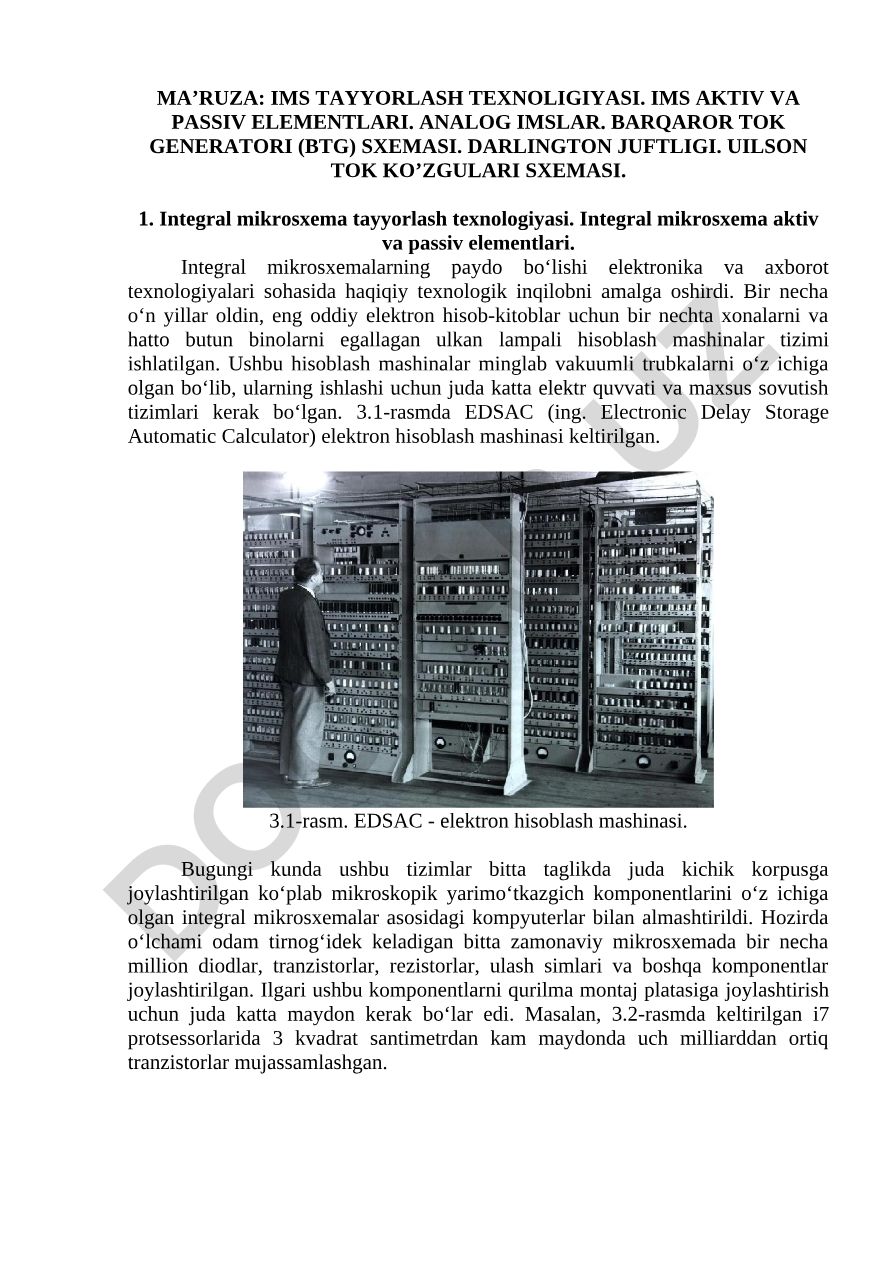 IMS tayyorlash texnologiyasi va elementlari