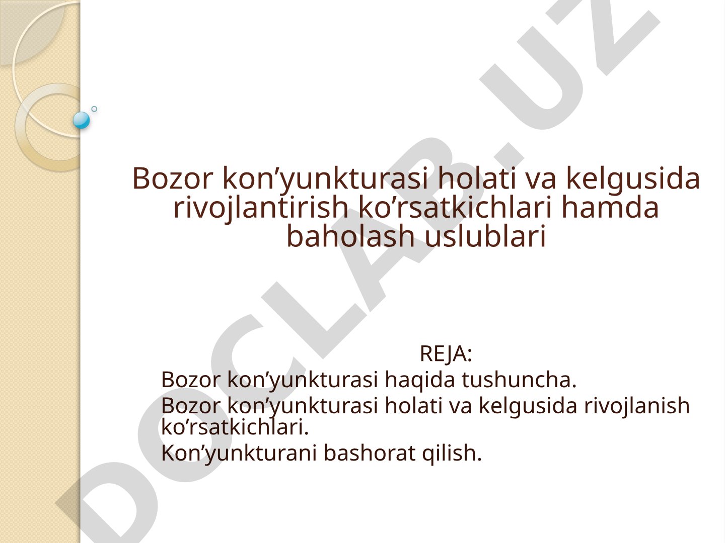 Bozor kon'yunkturasi taqdimoti