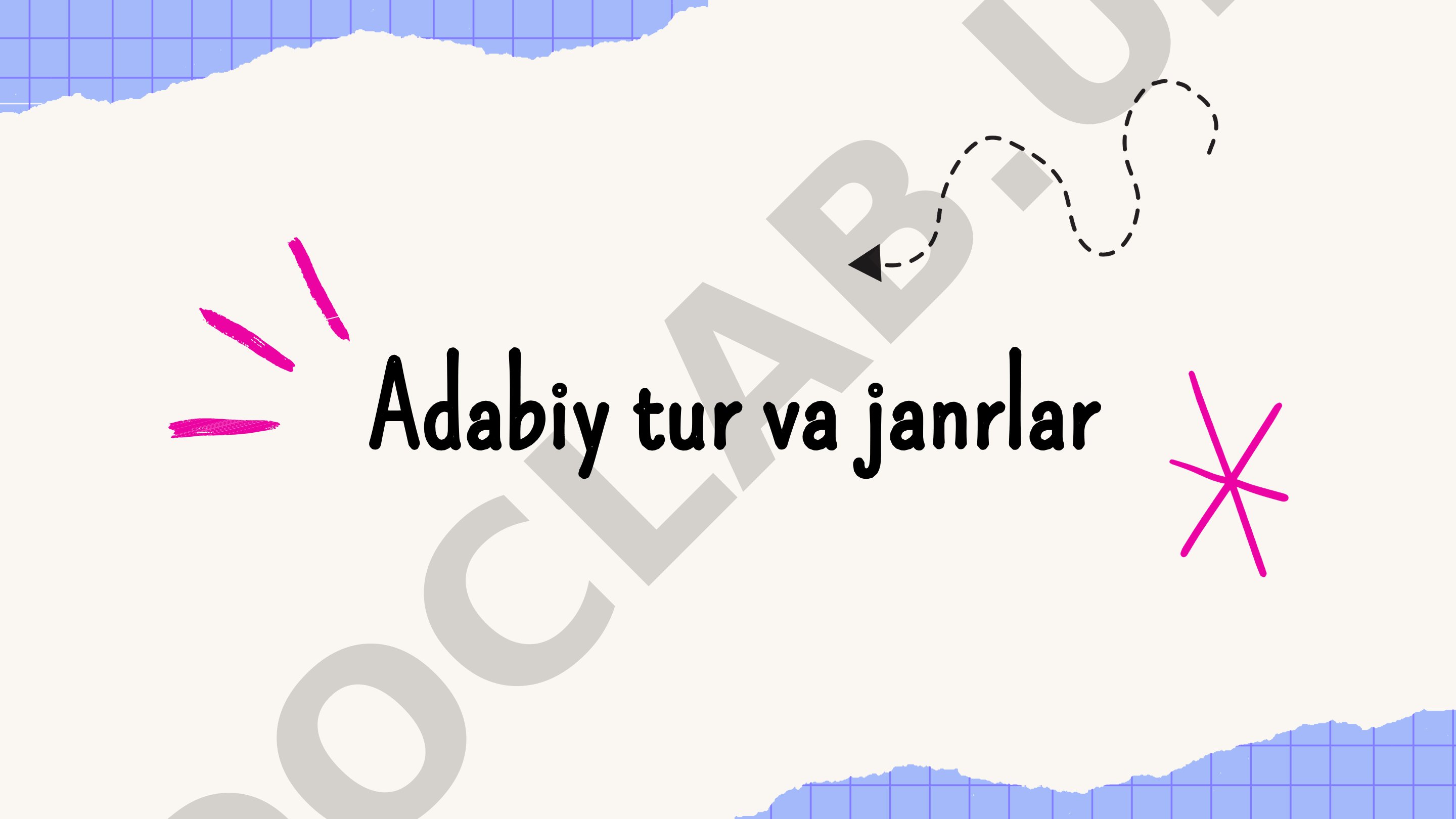 Adabiy turlar va janrlar tasnifi
