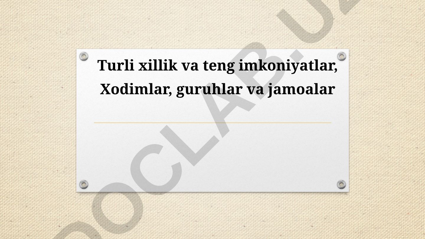 Xilma-xillik va teng imkoniyatlar