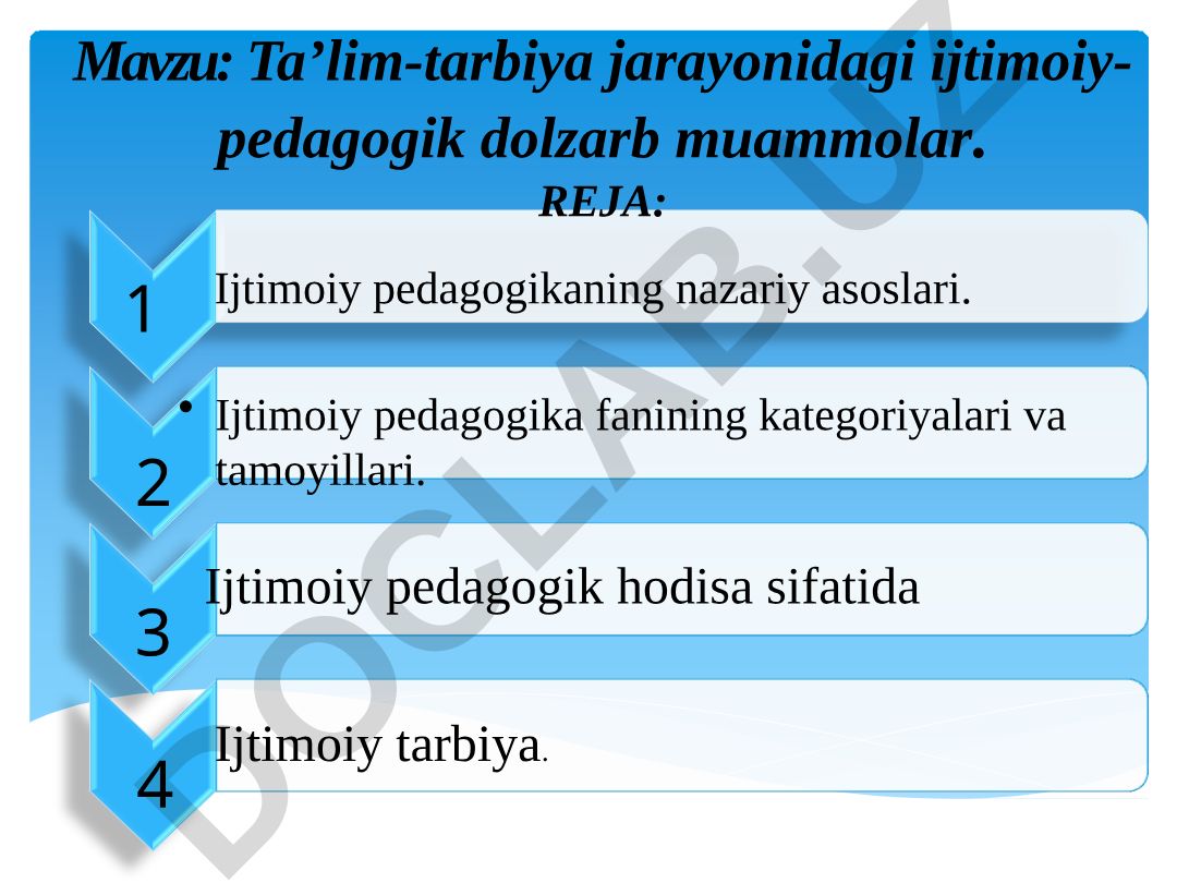 Ta’lim-tarbiya jarayonidagi ijtimoiy-pedagogik dolzarb muammolar