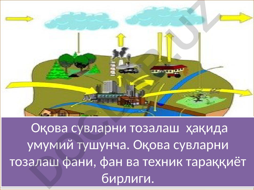 Оқова сувларни тозалаш ҳақида умумий тушунча ва тизимлари
