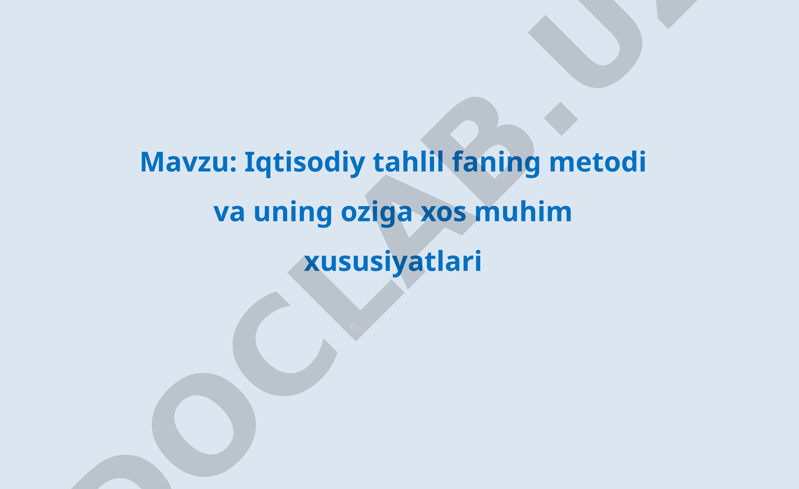 Iqtisodiy tahlil taqdimoti