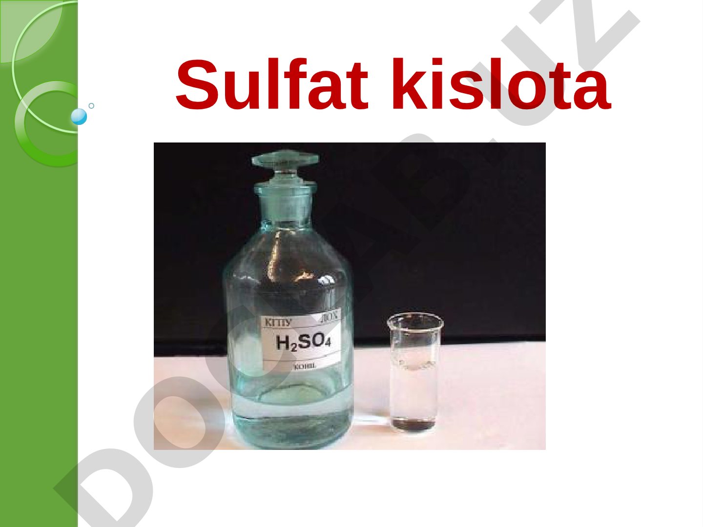 Sulfat kislota va uning kimyoviy xossalari