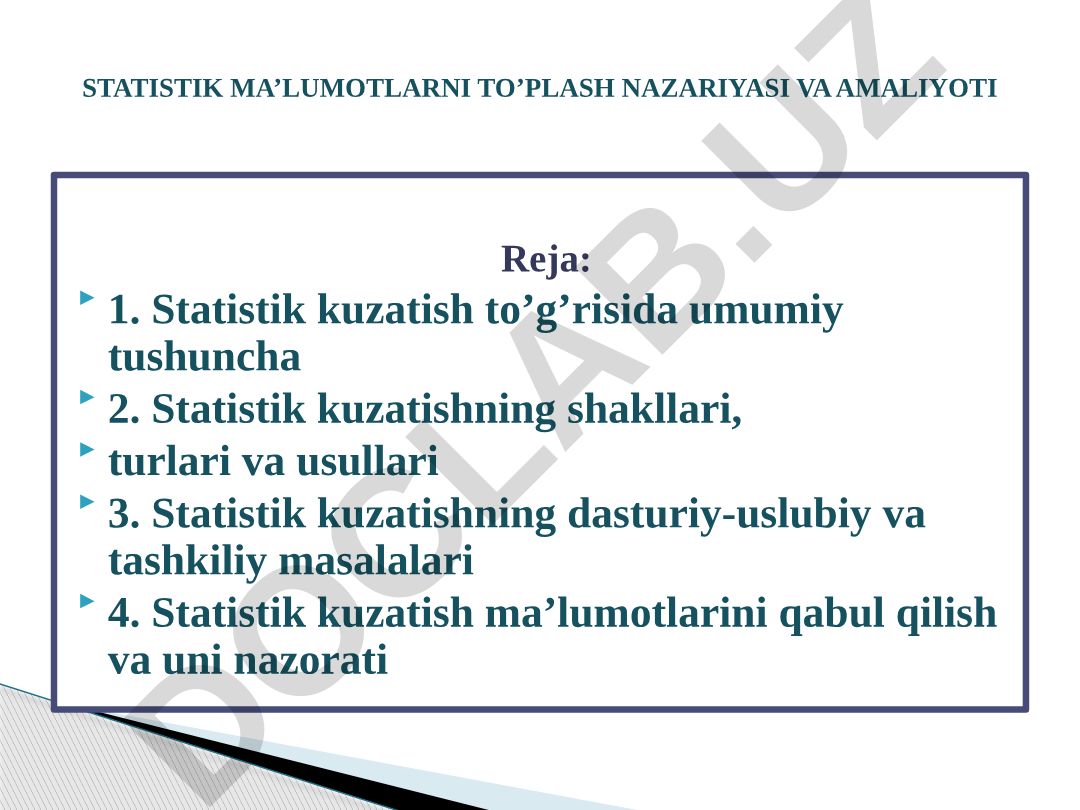 Statistik kuzatish nazariyasi va amaliyoti
