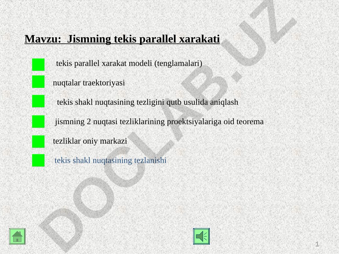 Jismning tekis parallel xarakati