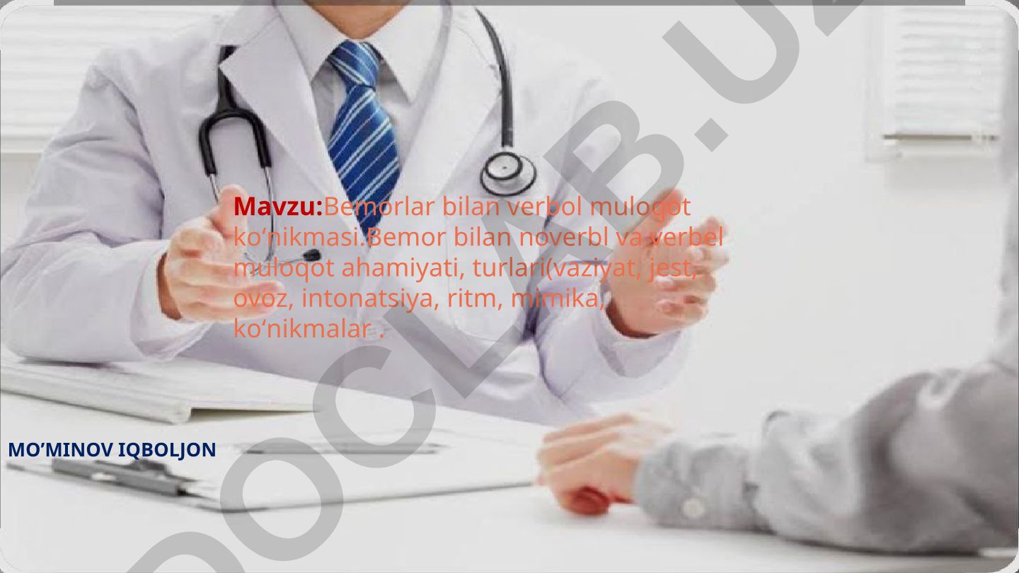 IKP. Bemorlar bilan muloqot.