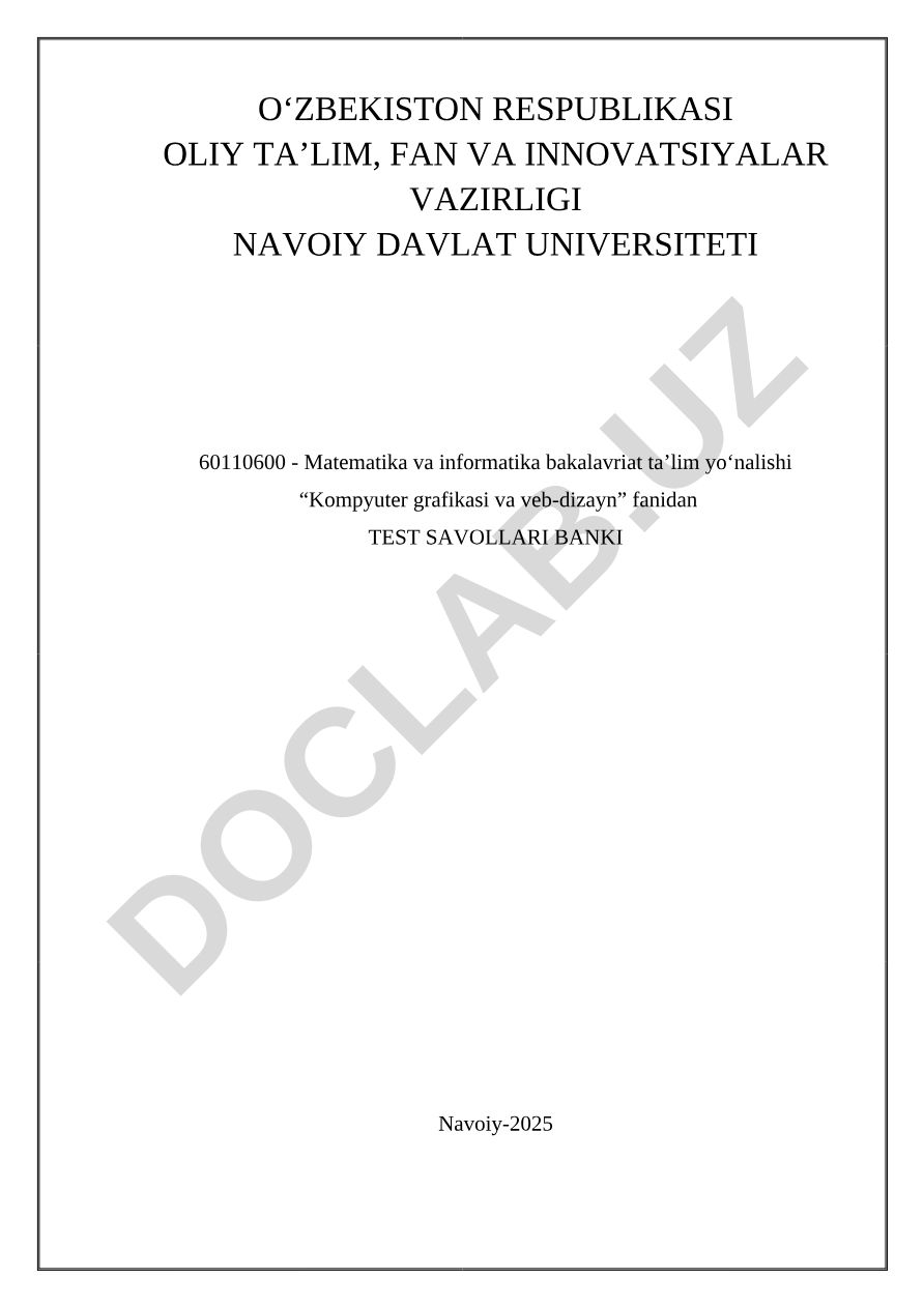 Komyuter grafikasi va web dizayn