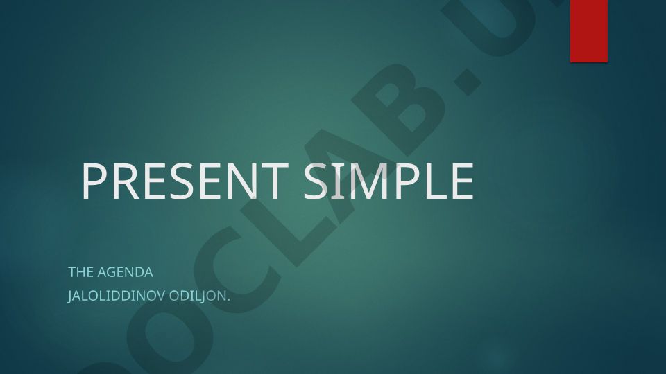 Present Simple Tense in English Grammar