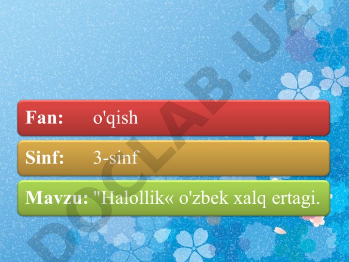 Halollik ertagi asosida mustaqil tayyorlanish va baholash