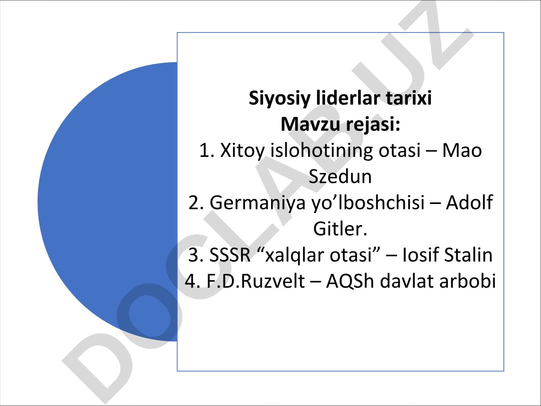 Siyosiy liderlar tarixi