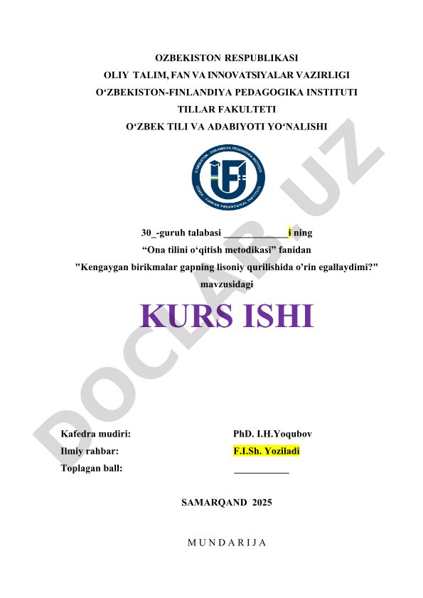 Kengaygan birikmalar gapning lisoniy qurilishida o'rin egallaydimi?