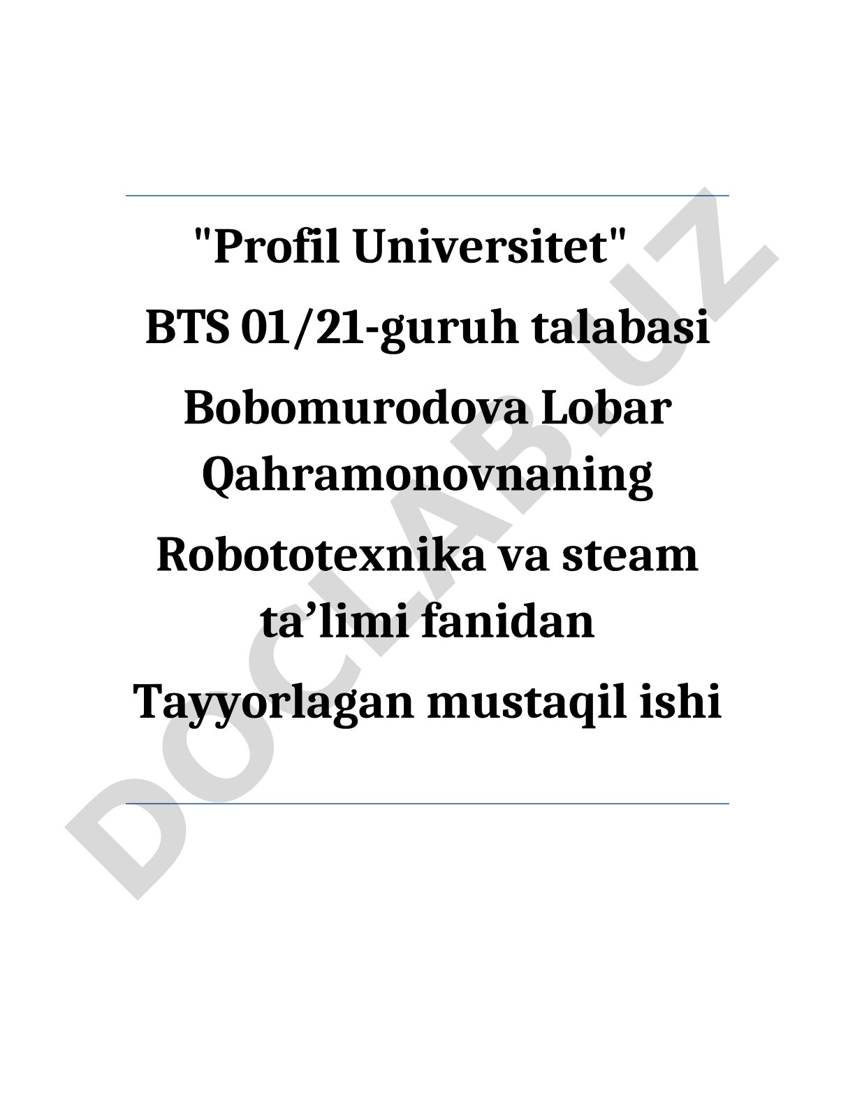 Texnologiya darslarida STEAM taʼlimi
