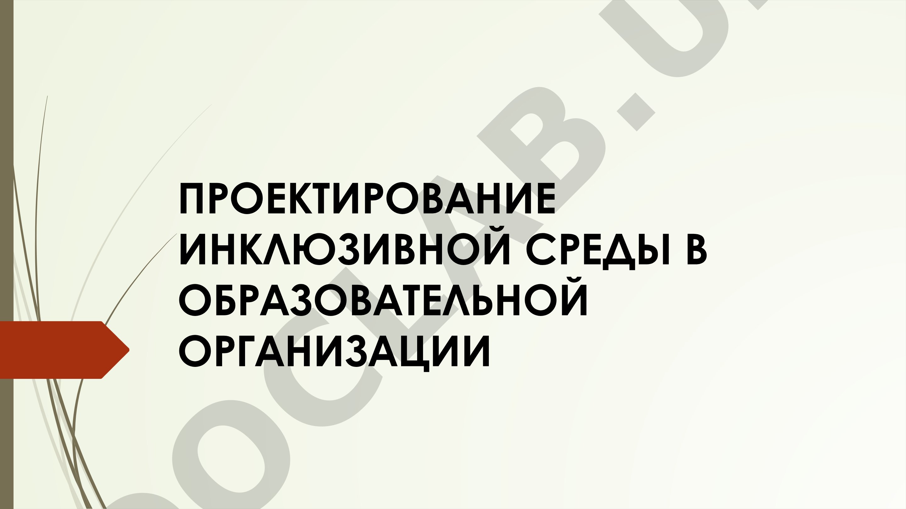 Проектирование инклюзивной среды в образовательной организации