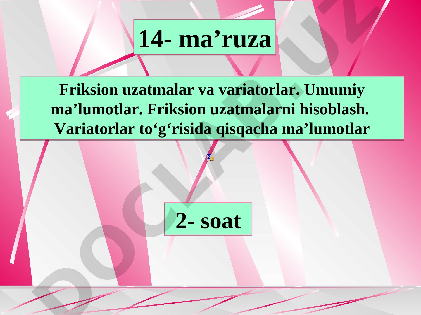 Friksion uzatmalar va variatorlar