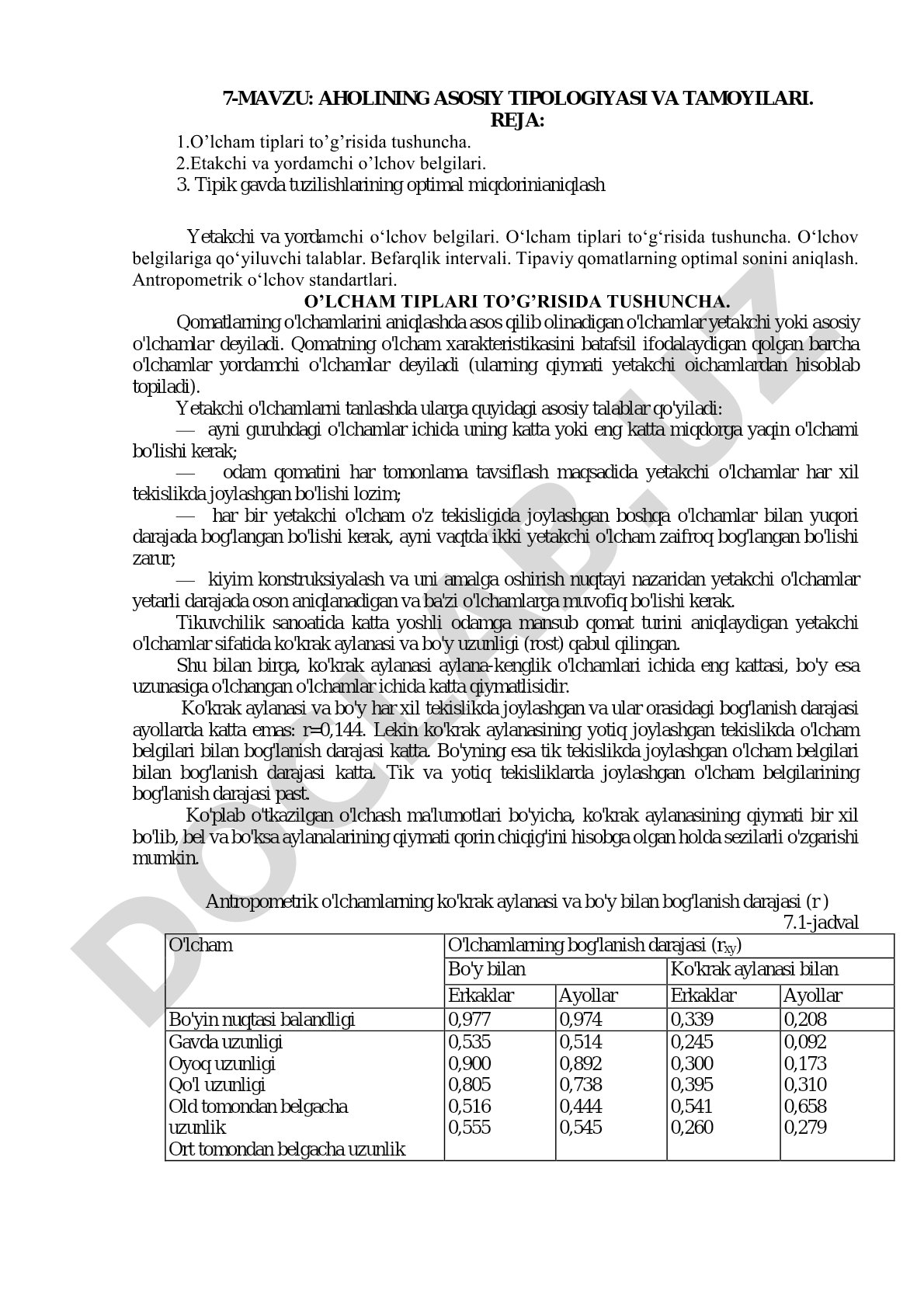 AHOLINING ASOSIY TIPOLOGIYASI VA TAMOYILLARI