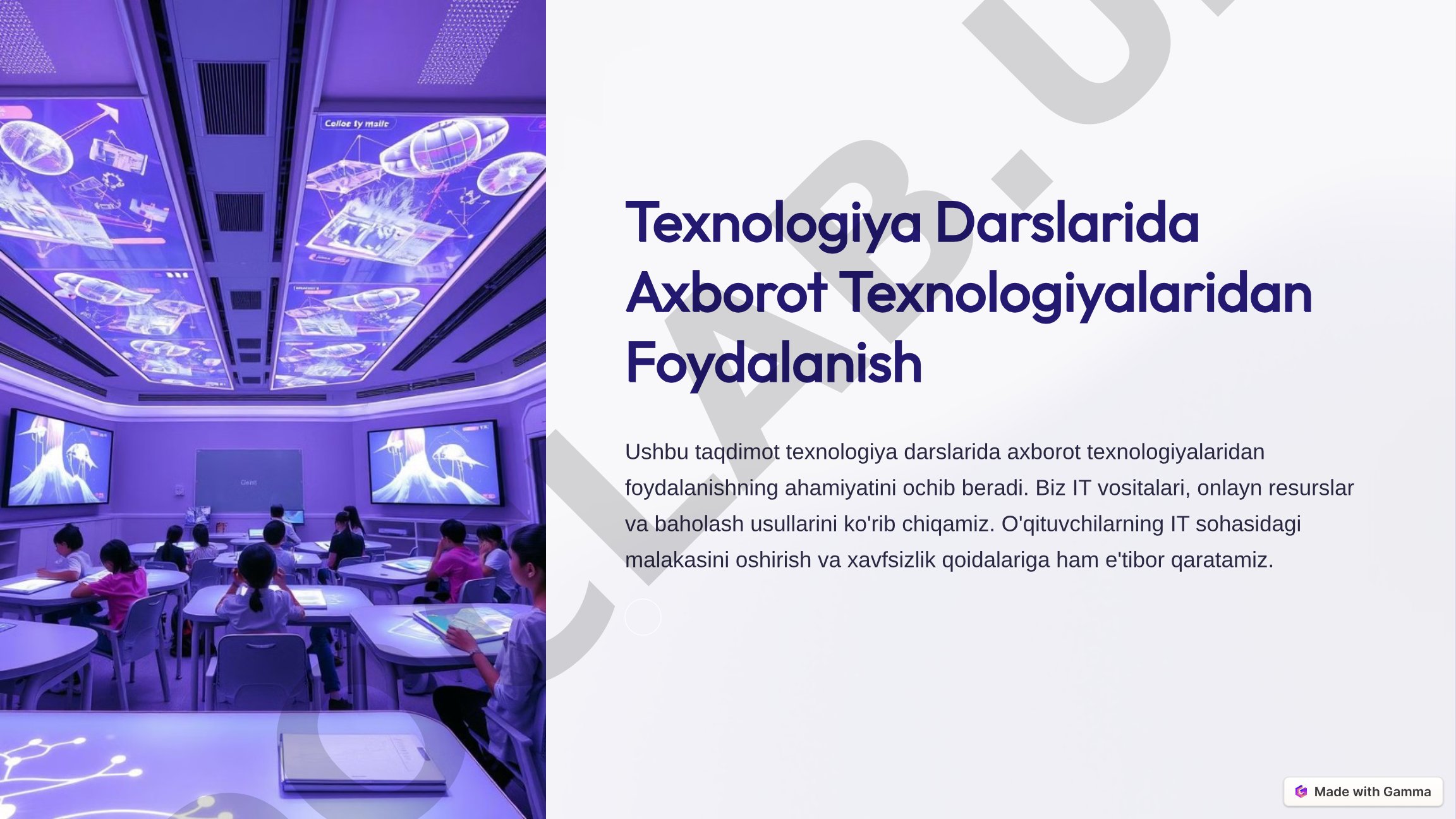 Texnologiya Darslarida Axborot Texnologiyalaridan Foydalanish