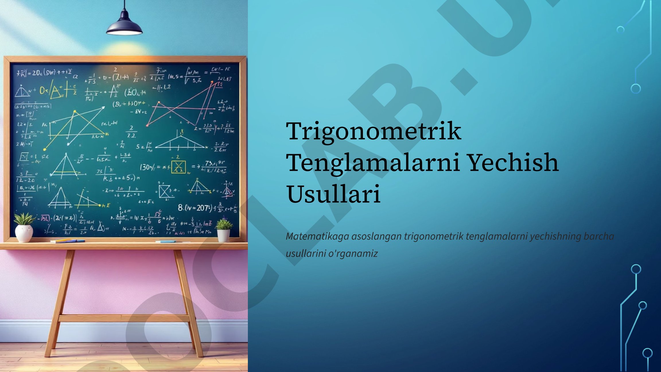 Trigonometrik tenglamalarni yechish usullari