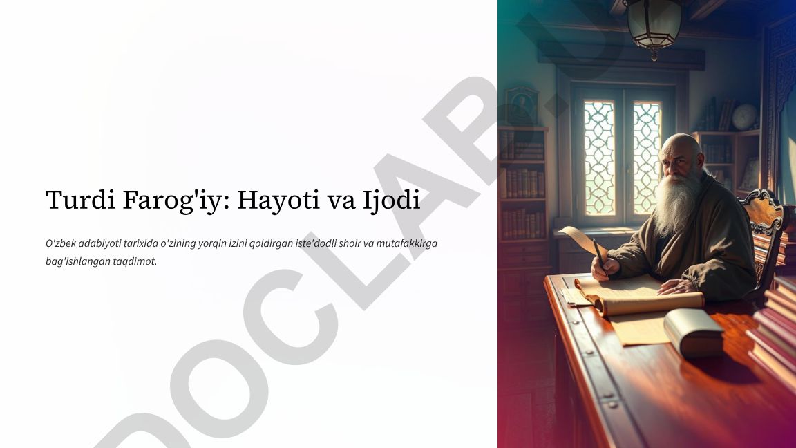Turdi Farog'iy: Hayoti va Ijodi