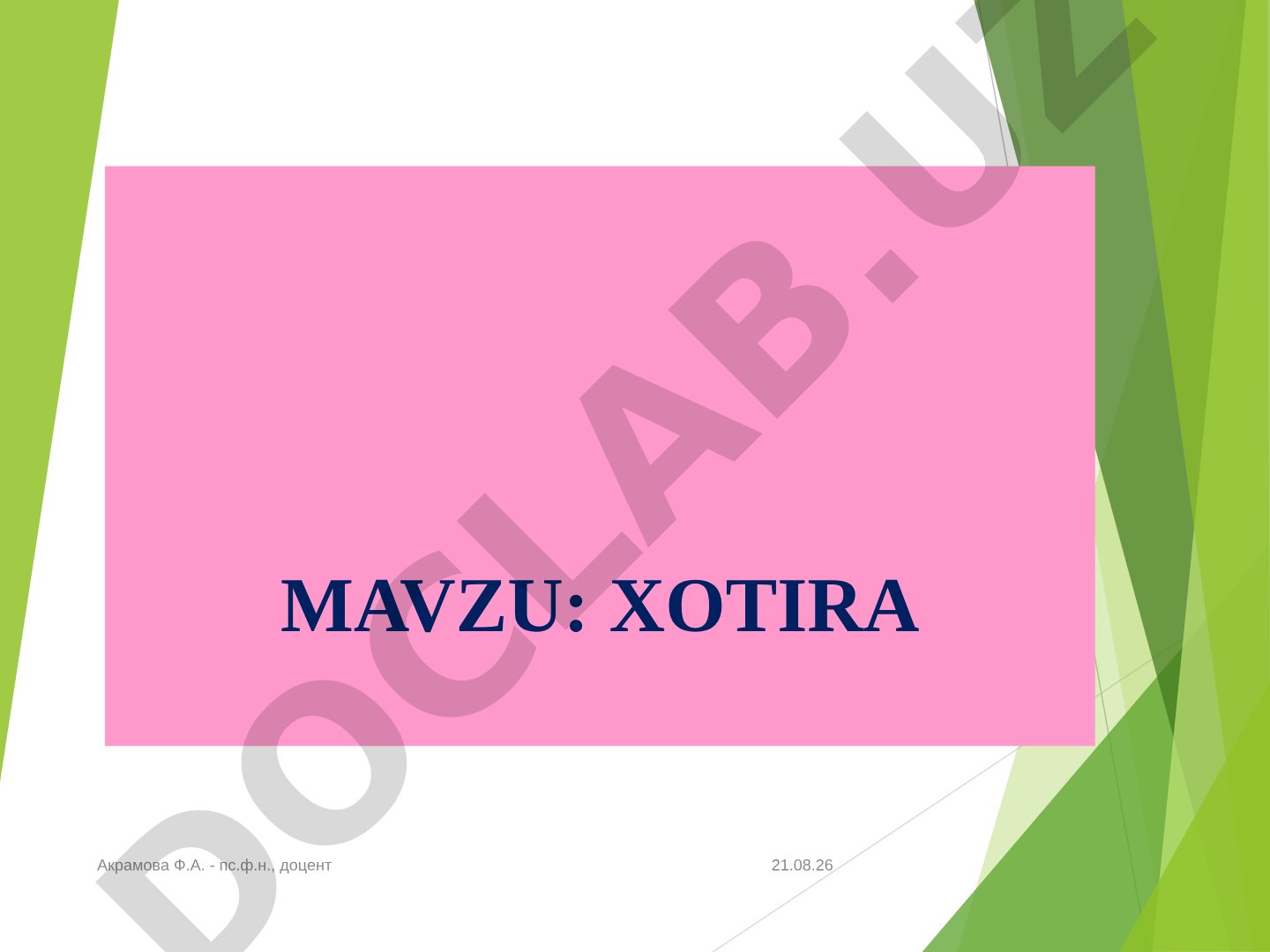 ХOTIRA * Акрамова Ф