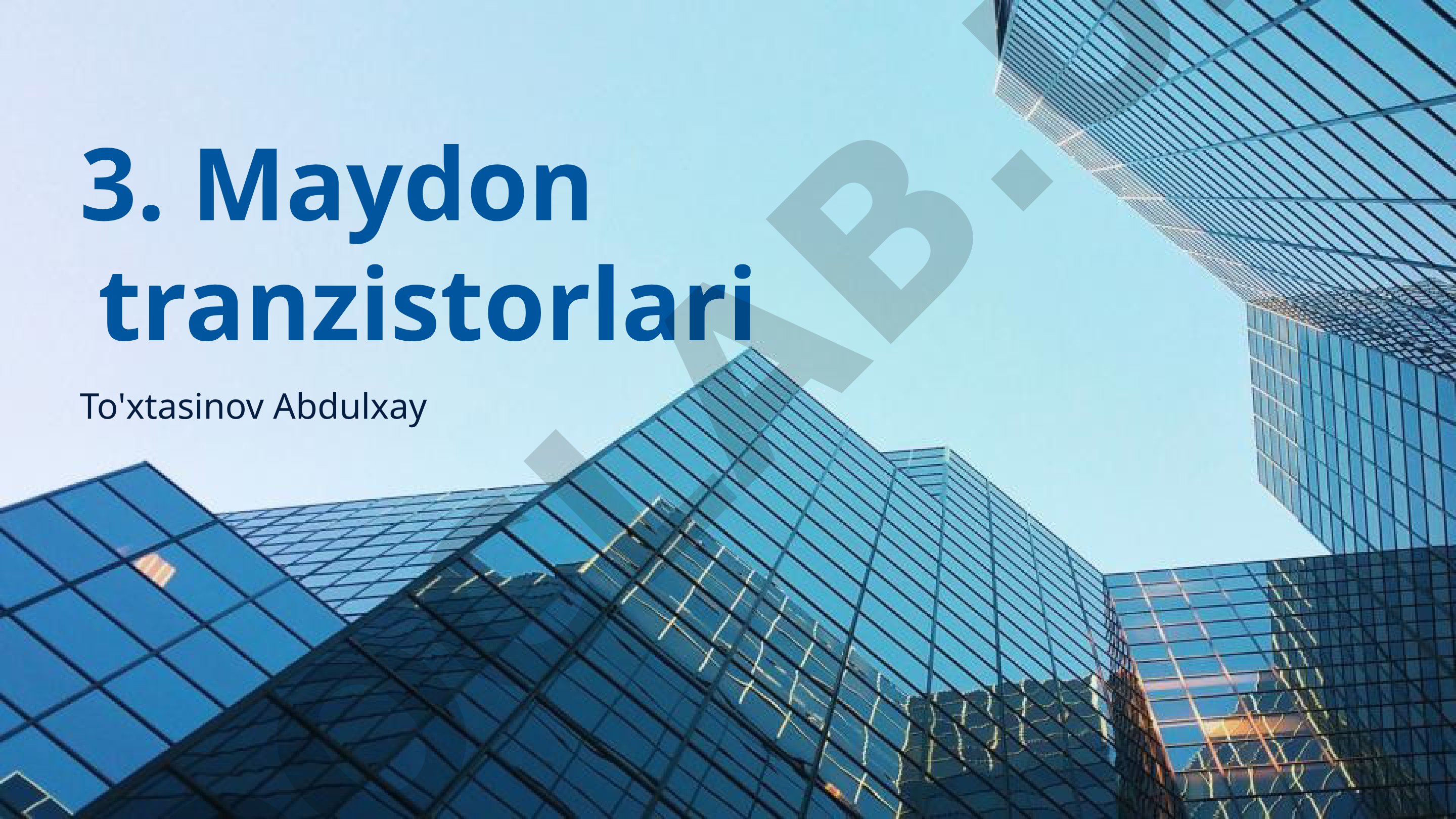 O'tishini boshqaradigan maydon tranzistorlari