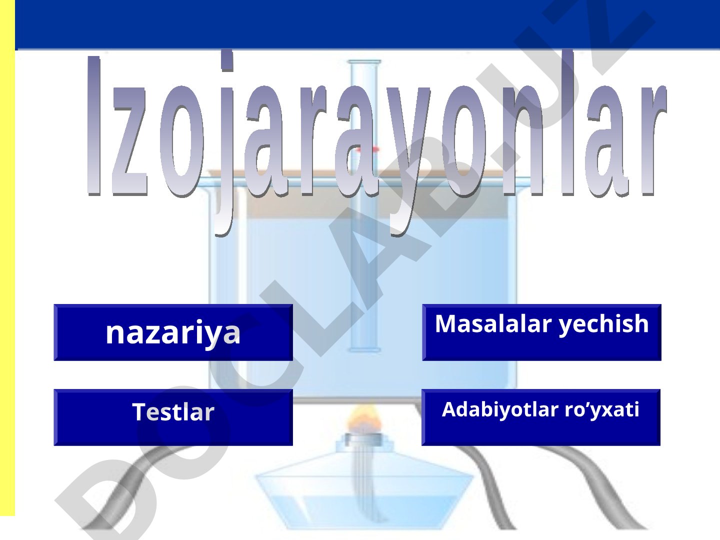 Izojarayonlar: izotermik, izobarik, izoxorik jarayonlar