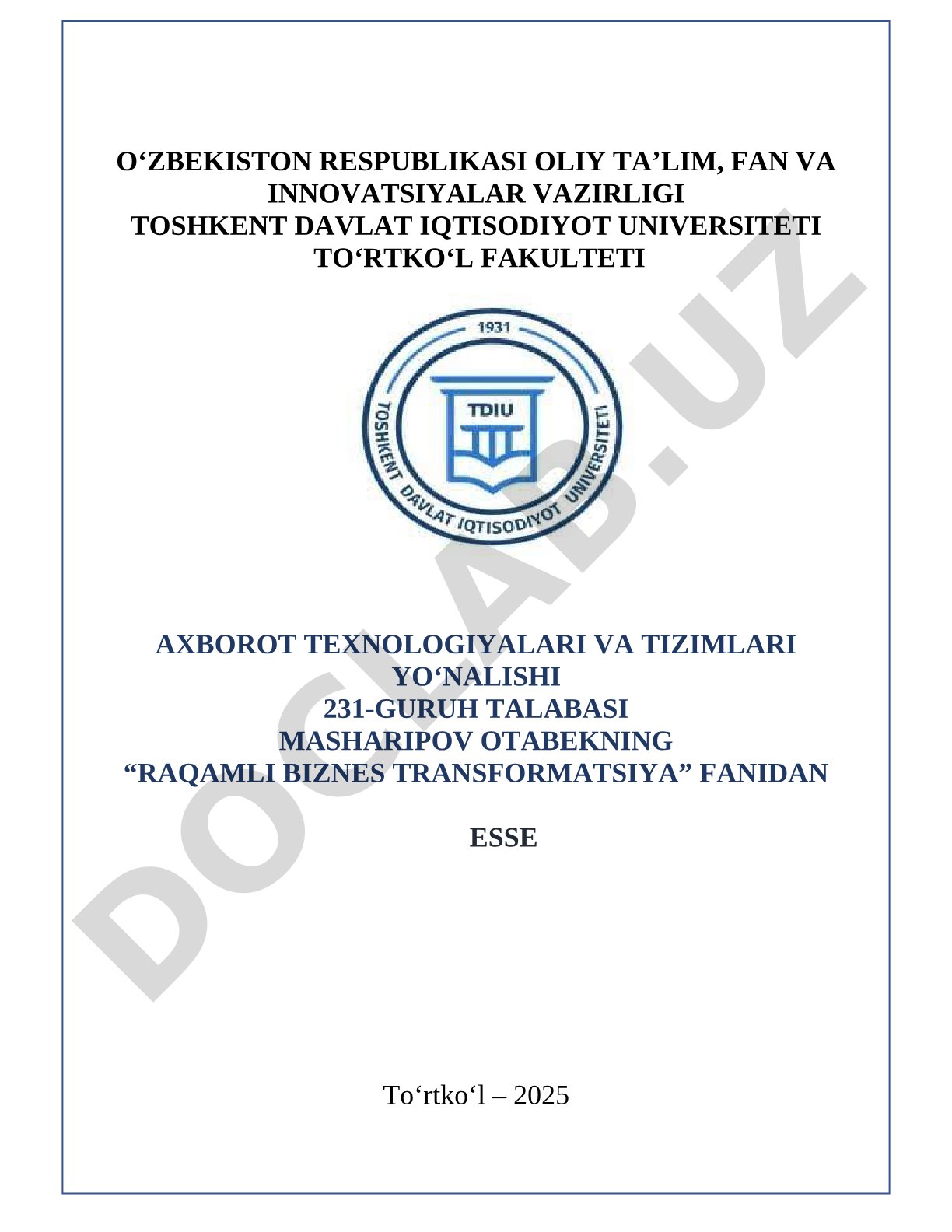 Big data va uning strategik qaror qabul qilishdagi o'rni