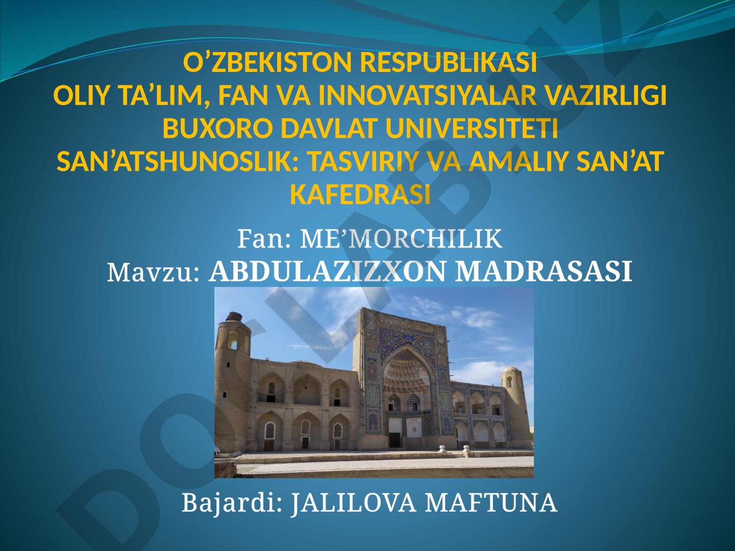 Abdulazizxon madrasasi