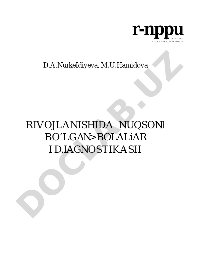 Rivojlanishida nuqsoni bo‘lgan bolalar diagnostikasi