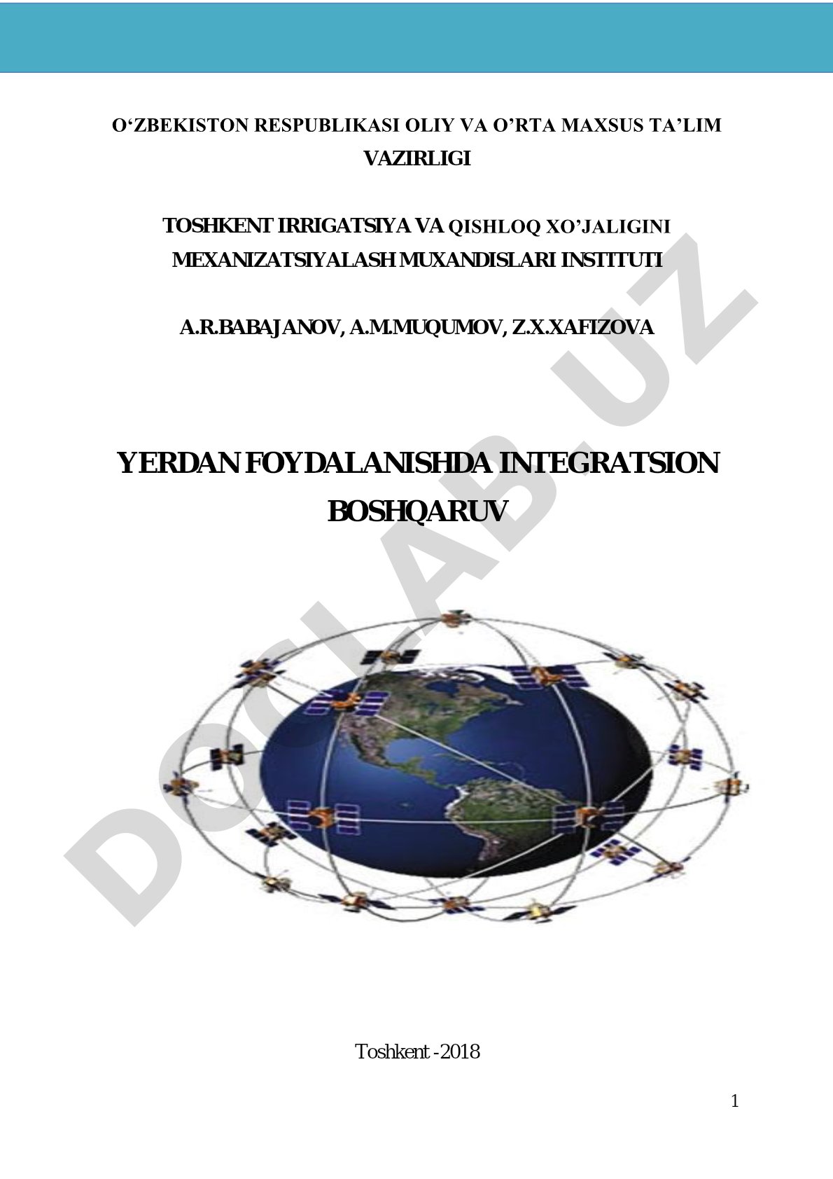 Yerdan foydalanishda integratsion boshqaruv