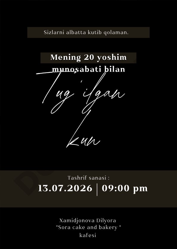 20 yosh tug'ilgan kun
