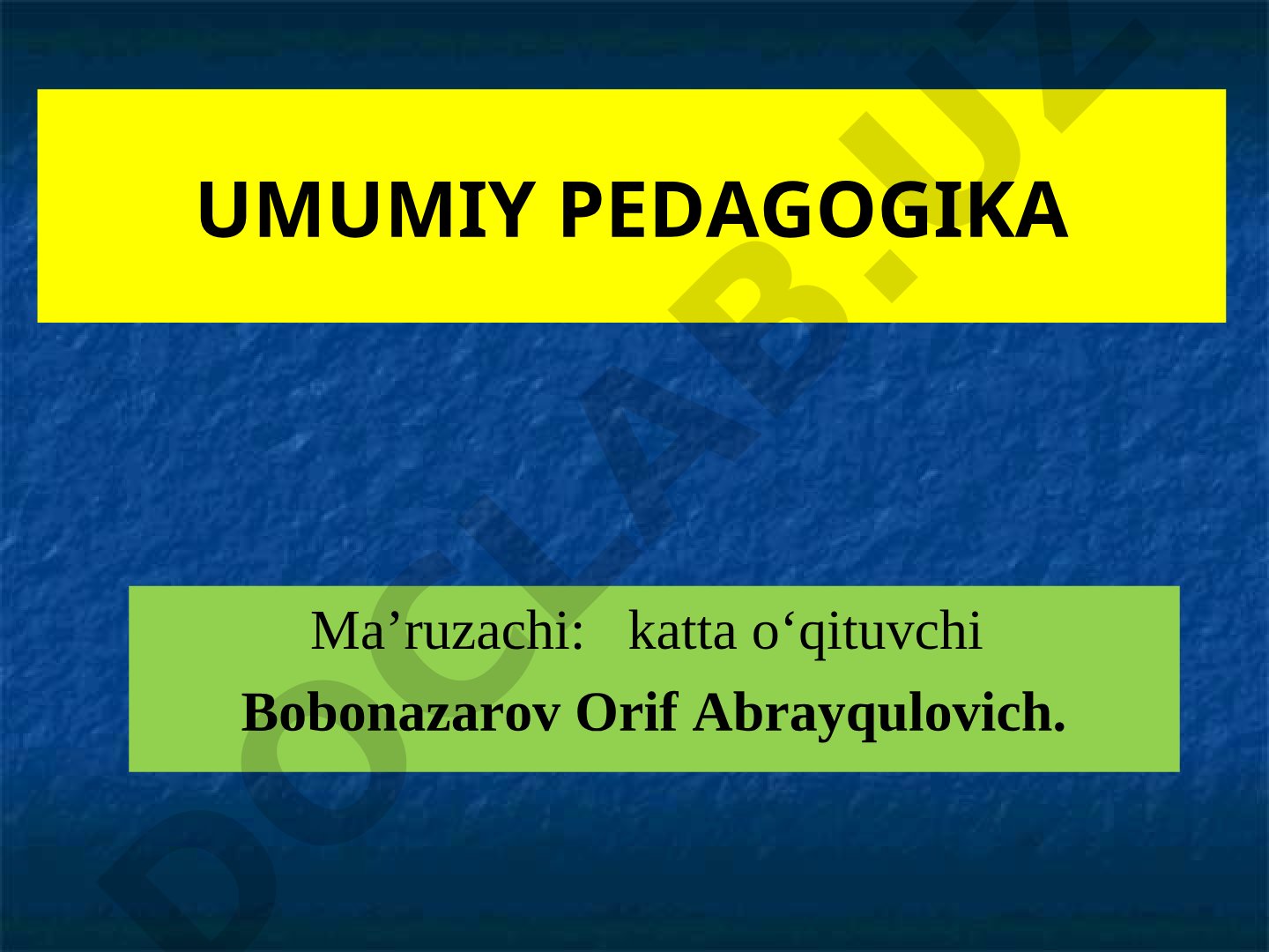Umumiy pedagogika: ta'lim menejmenti tushunchasi