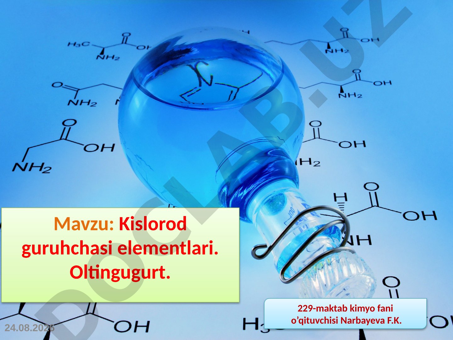 Kislorod guruhchasi elementlari. Oltingugurt