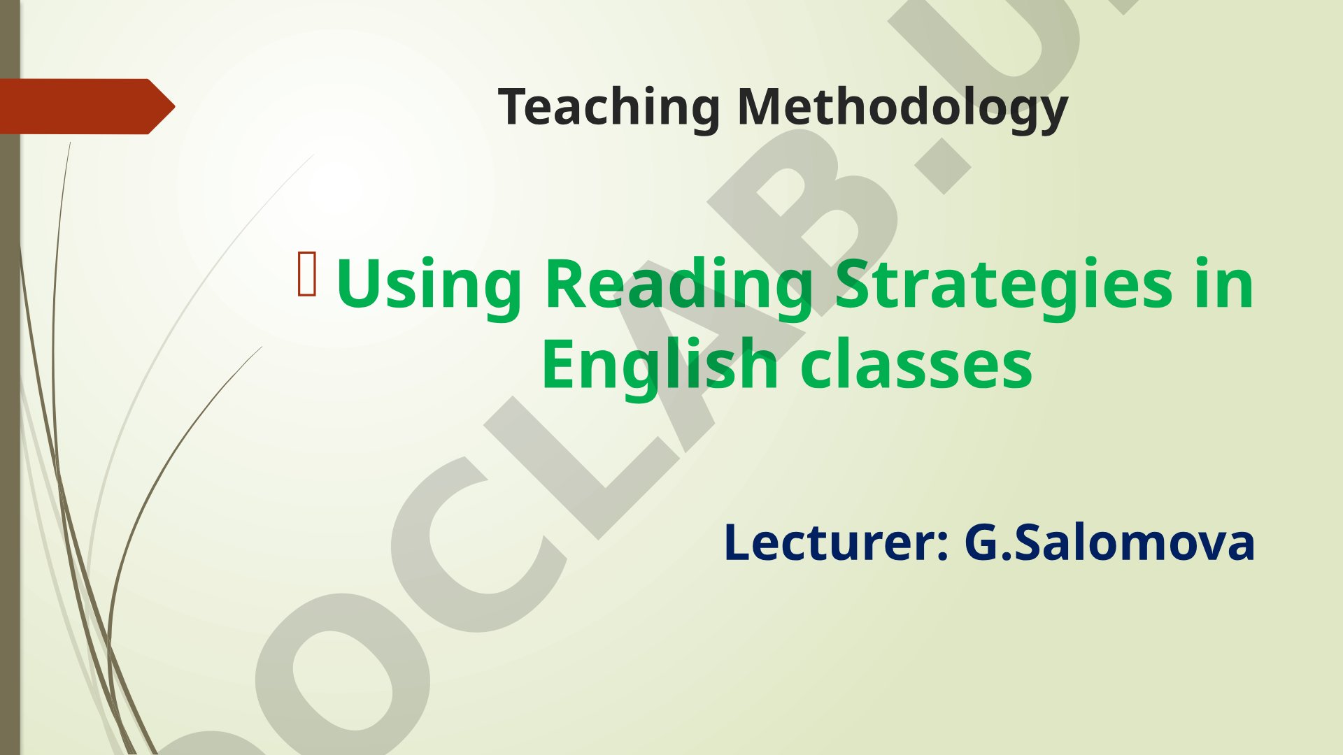 Teaching Methodology Using Reading Strategies in English classes