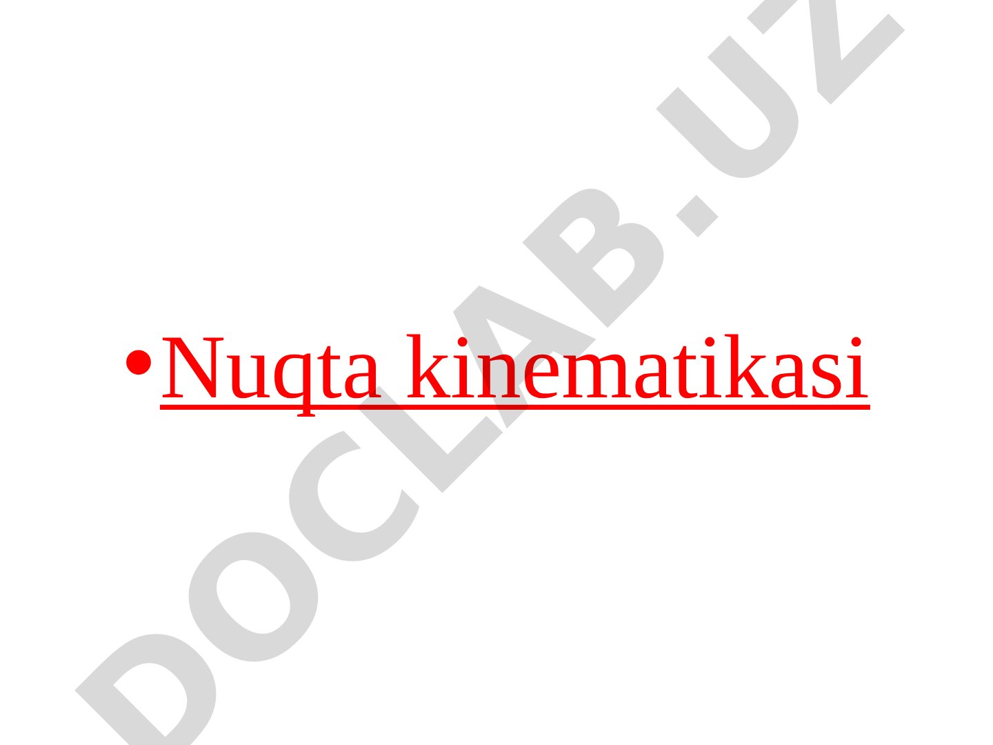Nuqta kinematikasi