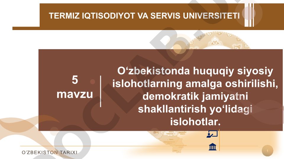 O'zbekistonda huquqiy siyosiy islohotlar va demokratik jamiyat shakllanishi