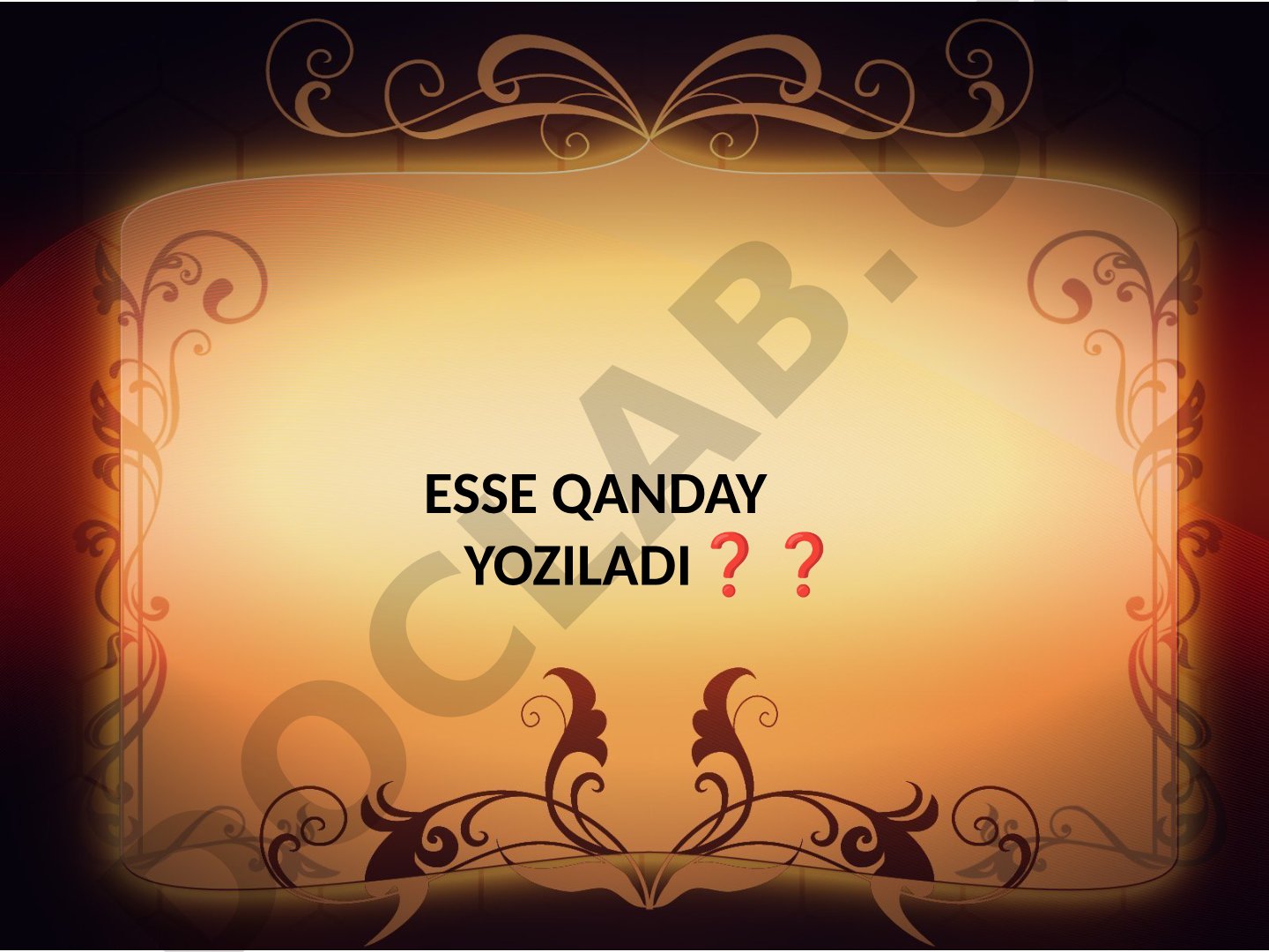 Esse yozish qoidalari