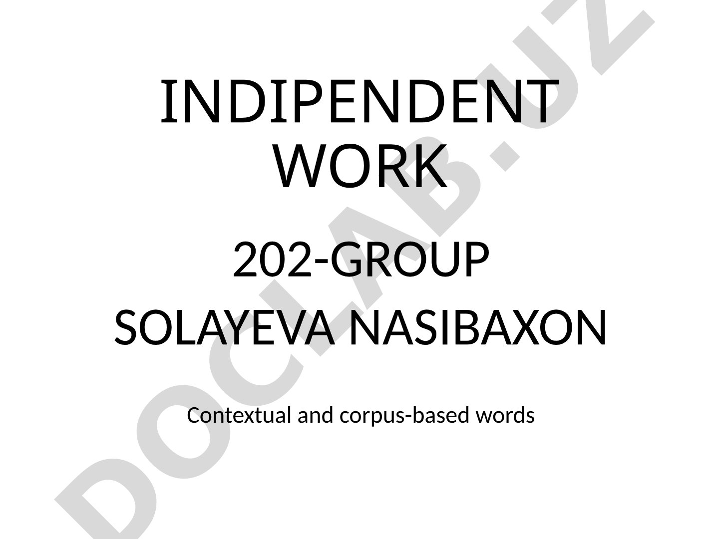 Contextual and corpus-based words