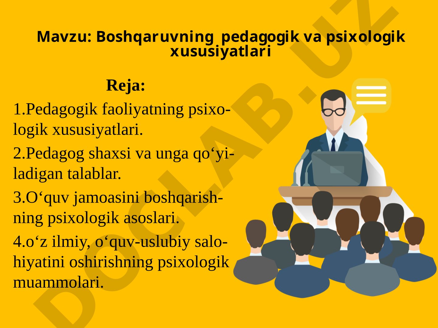 Boshqaruvning pedagogik va psixologik xususiyatlari