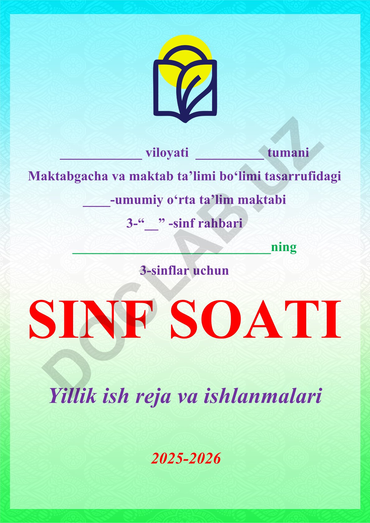 3-sinf sinf soati ish reja konspekti