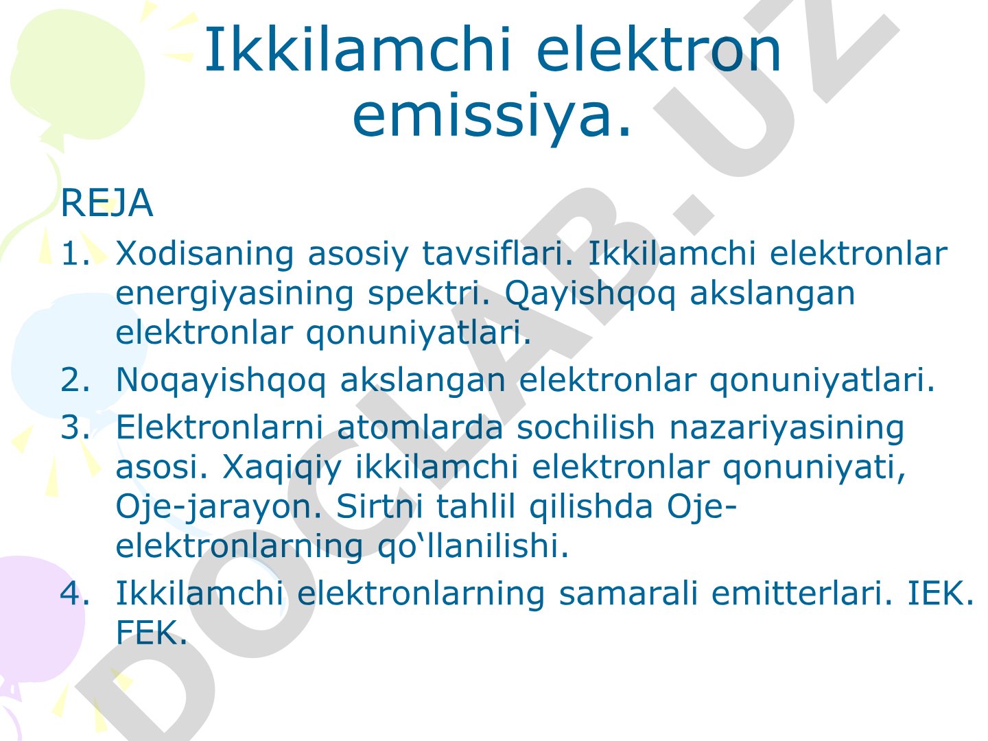 Ikkilamchi elektron emissiya va Oje-spektroskopiya